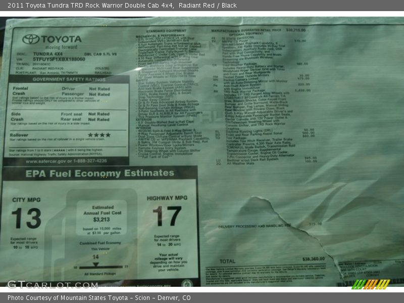 Radiant Red / Black 2011 Toyota Tundra TRD Rock Warrior Double Cab 4x4