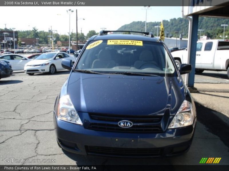 Velvet Blue Metallic / Gray 2008 Kia Sedona LX