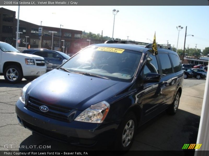 Velvet Blue Metallic / Gray 2008 Kia Sedona LX