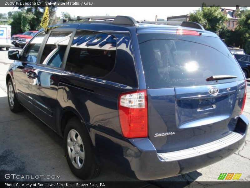 Velvet Blue Metallic / Gray 2008 Kia Sedona LX