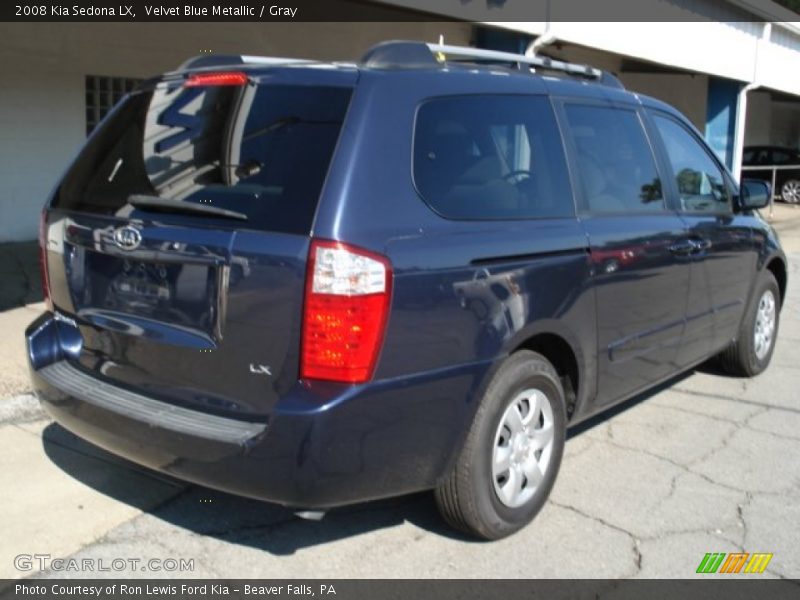 Velvet Blue Metallic / Gray 2008 Kia Sedona LX
