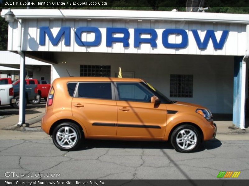 Ignition Orange / Black Soul Logo Cloth 2011 Kia Soul +