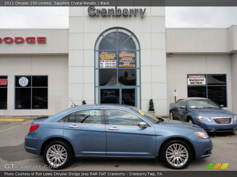 Sapphire Crystal Metallic / Black 2011 Chrysler 200 Limited