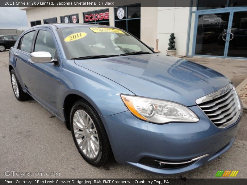 Sapphire Crystal Metallic / Black 2011 Chrysler 200 Limited