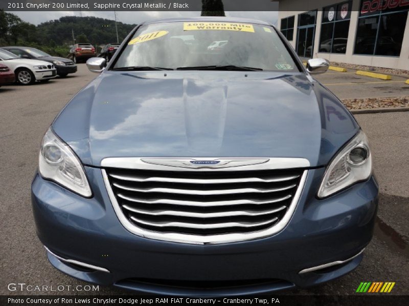 Sapphire Crystal Metallic / Black 2011 Chrysler 200 Limited