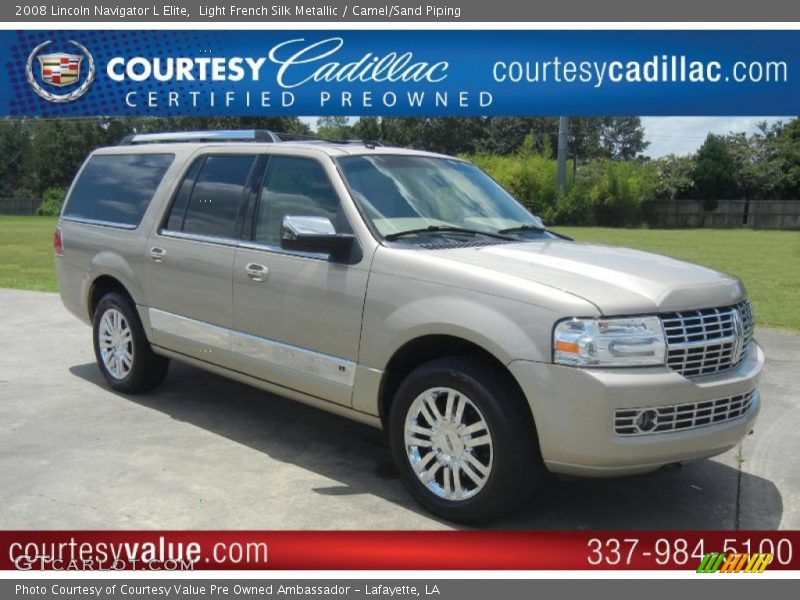 Light French Silk Metallic / Camel/Sand Piping 2008 Lincoln Navigator L Elite