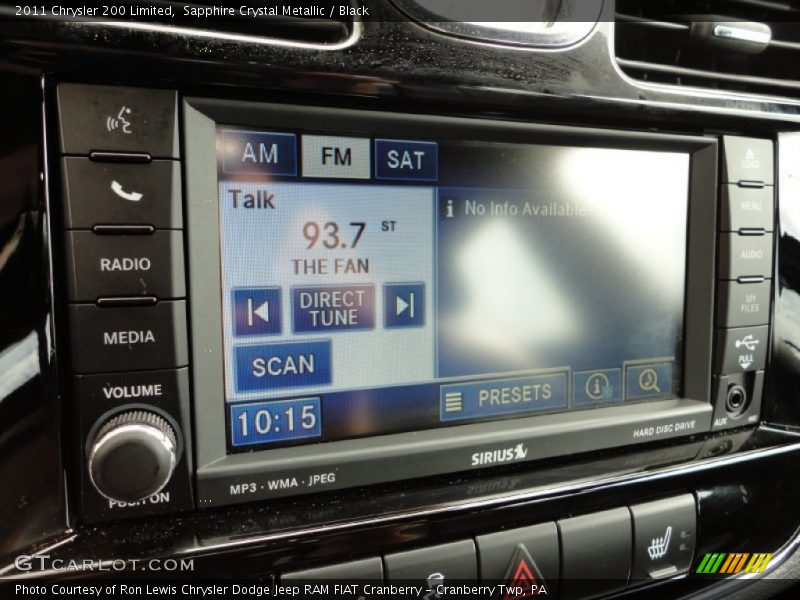 Sapphire Crystal Metallic / Black 2011 Chrysler 200 Limited