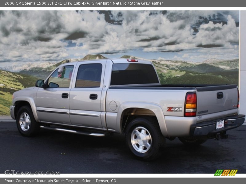 Silver Birch Metallic / Stone Gray leather 2006 GMC Sierra 1500 SLT Z71 Crew Cab 4x4