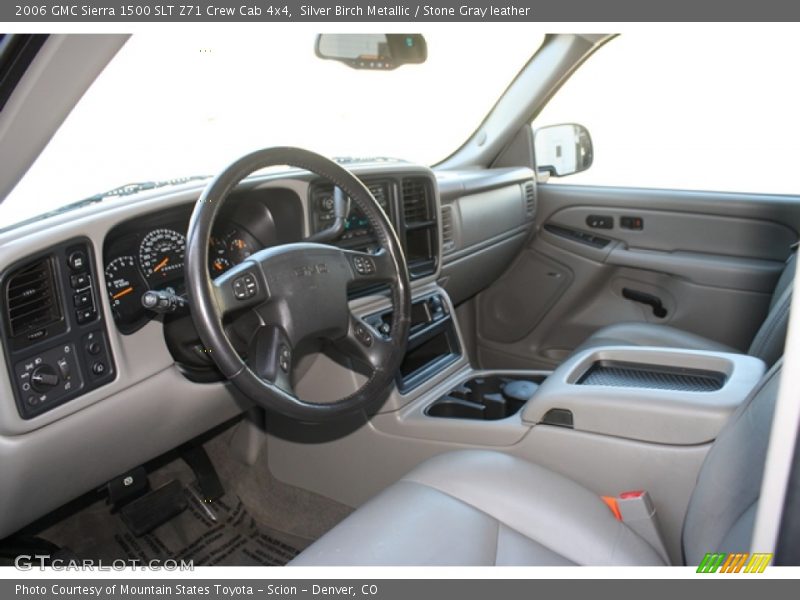 Silver Birch Metallic / Stone Gray leather 2006 GMC Sierra 1500 SLT Z71 Crew Cab 4x4