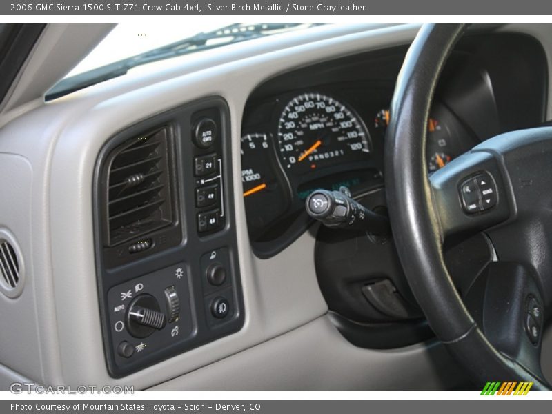 Silver Birch Metallic / Stone Gray leather 2006 GMC Sierra 1500 SLT Z71 Crew Cab 4x4