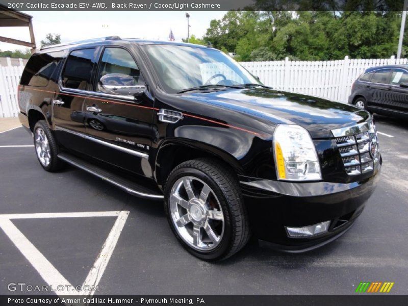 Black Raven / Cocoa/Light Cashmere 2007 Cadillac Escalade ESV AWD