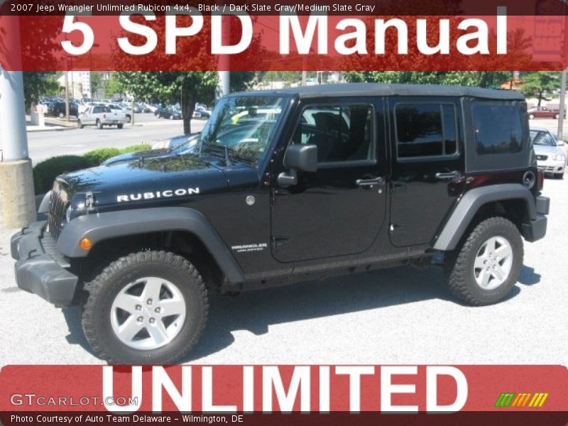 Black / Dark Slate Gray/Medium Slate Gray 2007 Jeep Wrangler Unlimited Rubicon 4x4