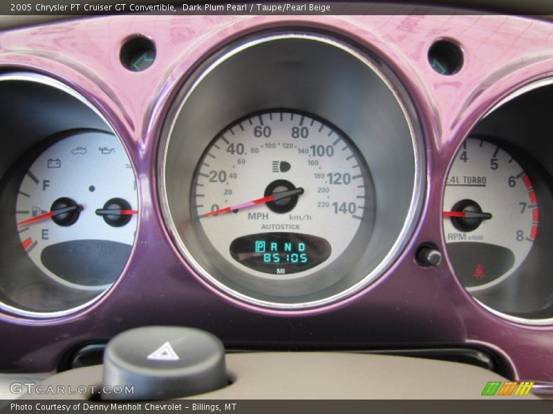 Dark Plum Pearl / Taupe/Pearl Beige 2005 Chrysler PT Cruiser GT Convertible