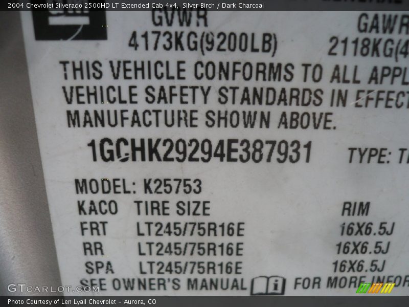 Silver Birch / Dark Charcoal 2004 Chevrolet Silverado 2500HD LT Extended Cab 4x4