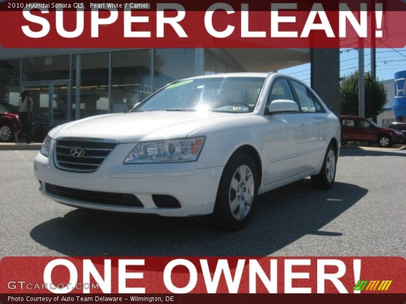 Pearl White / Camel 2010 Hyundai Sonata GLS