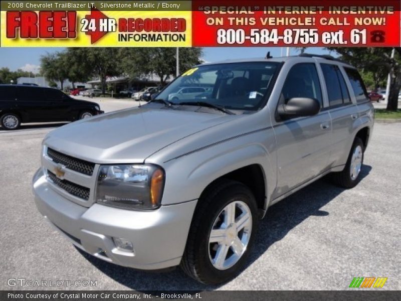 Silverstone Metallic / Ebony 2008 Chevrolet TrailBlazer LT