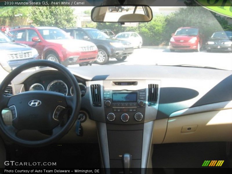Pearl White / Camel 2010 Hyundai Sonata GLS