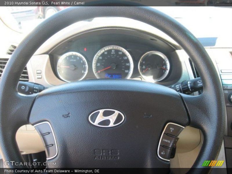 Pearl White / Camel 2010 Hyundai Sonata GLS