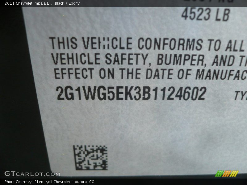 Black / Ebony 2011 Chevrolet Impala LT