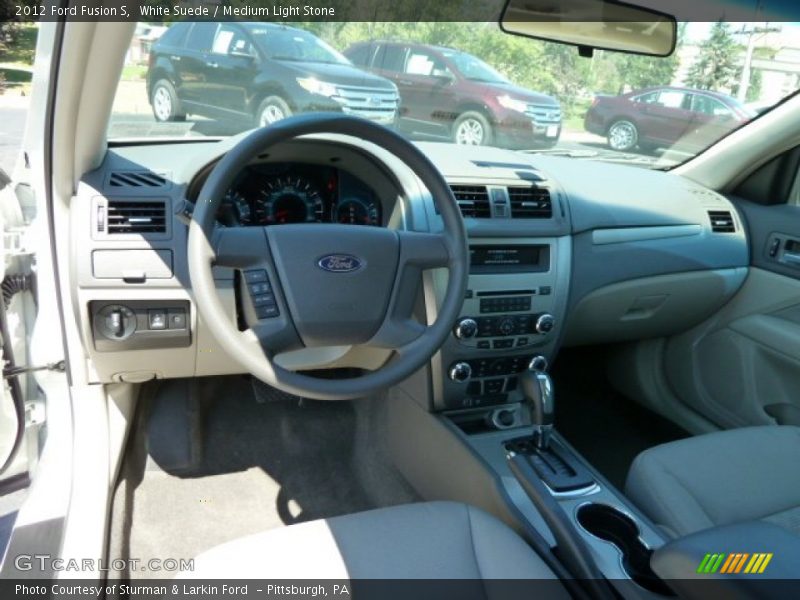 White Suede / Medium Light Stone 2012 Ford Fusion S