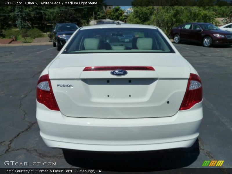White Suede / Medium Light Stone 2012 Ford Fusion S