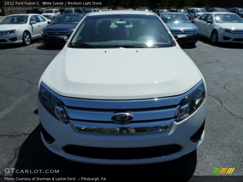 White Suede / Medium Light Stone 2012 Ford Fusion S