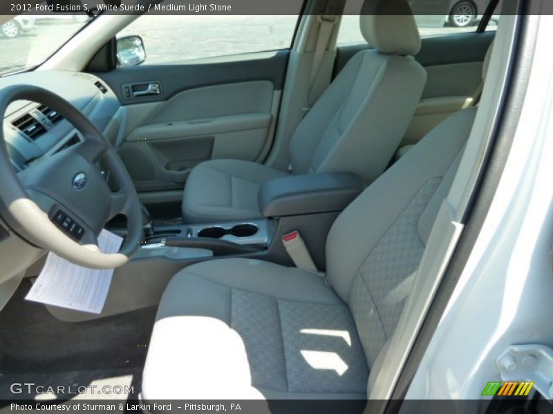 White Suede / Medium Light Stone 2012 Ford Fusion S