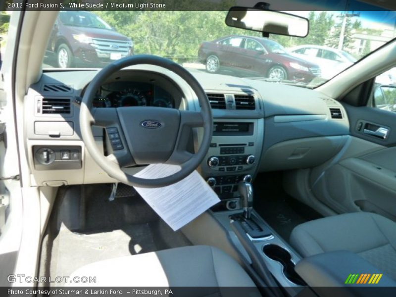 White Suede / Medium Light Stone 2012 Ford Fusion S