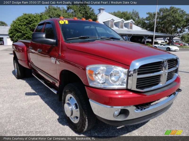 Inferno Red Crystal Pearl / Medium Slate Gray 2007 Dodge Ram 3500 ST Quad Cab 4x4 Dually
