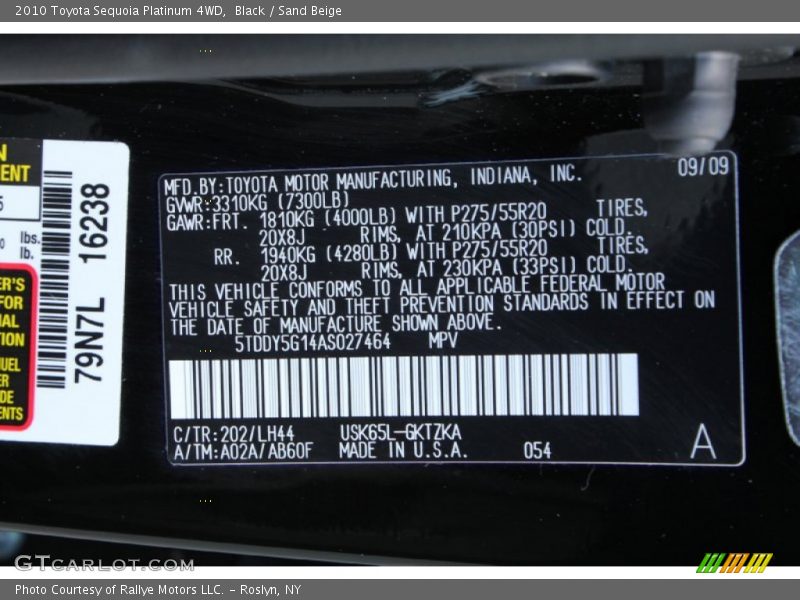 Black / Sand Beige 2010 Toyota Sequoia Platinum 4WD