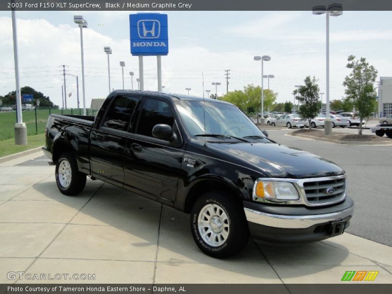 Black / Medium Graphite Grey 2003 Ford F150 XLT SuperCrew