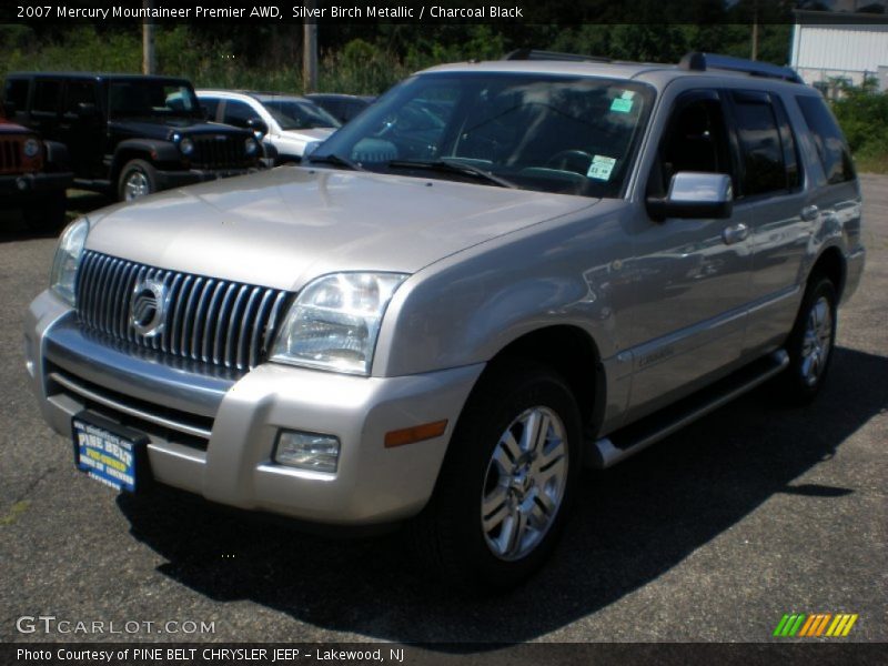 Silver Birch Metallic / Charcoal Black 2007 Mercury Mountaineer Premier AWD