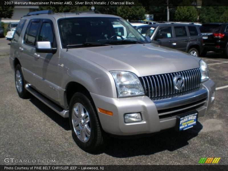 Silver Birch Metallic / Charcoal Black 2007 Mercury Mountaineer Premier AWD