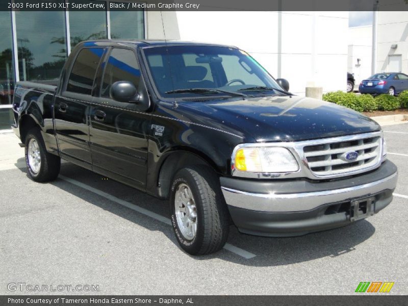 Black / Medium Graphite Grey 2003 Ford F150 XLT SuperCrew