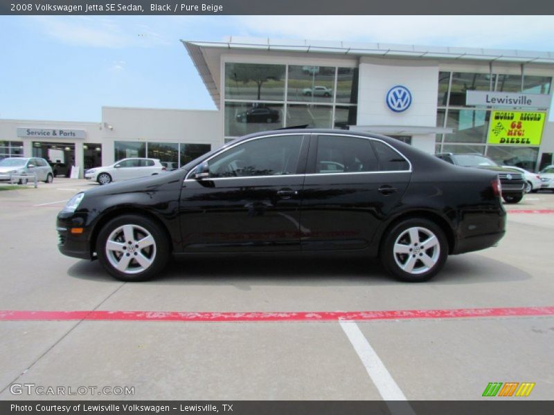 Black / Pure Beige 2008 Volkswagen Jetta SE Sedan