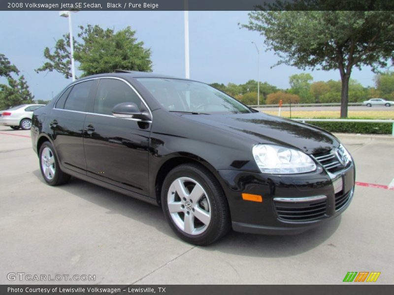 Black / Pure Beige 2008 Volkswagen Jetta SE Sedan