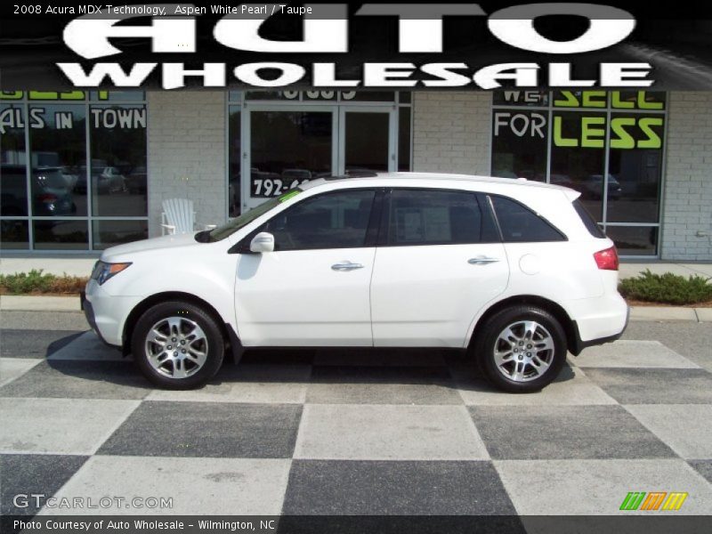 Aspen White Pearl / Taupe 2008 Acura MDX Technology