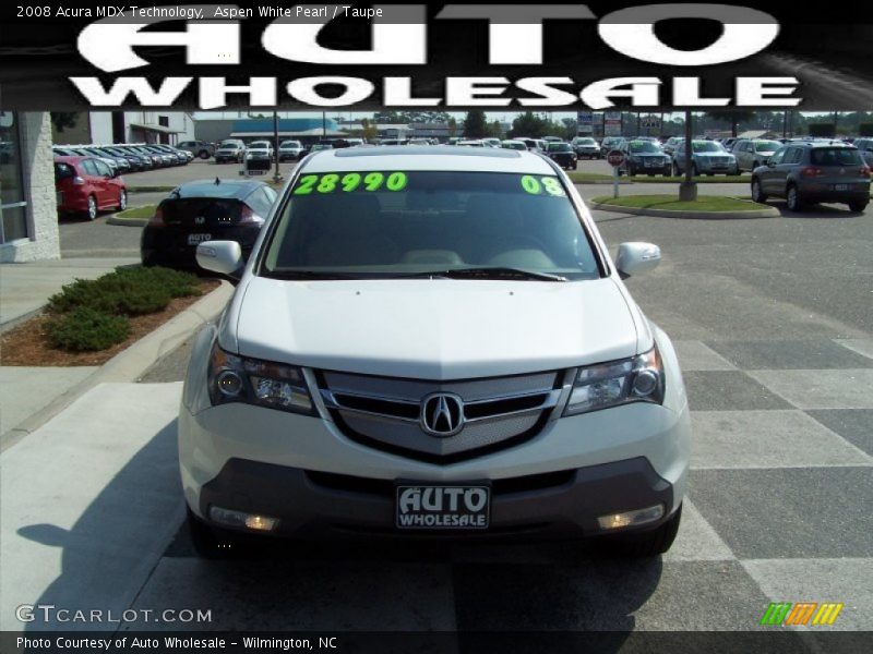 Aspen White Pearl / Taupe 2008 Acura MDX Technology