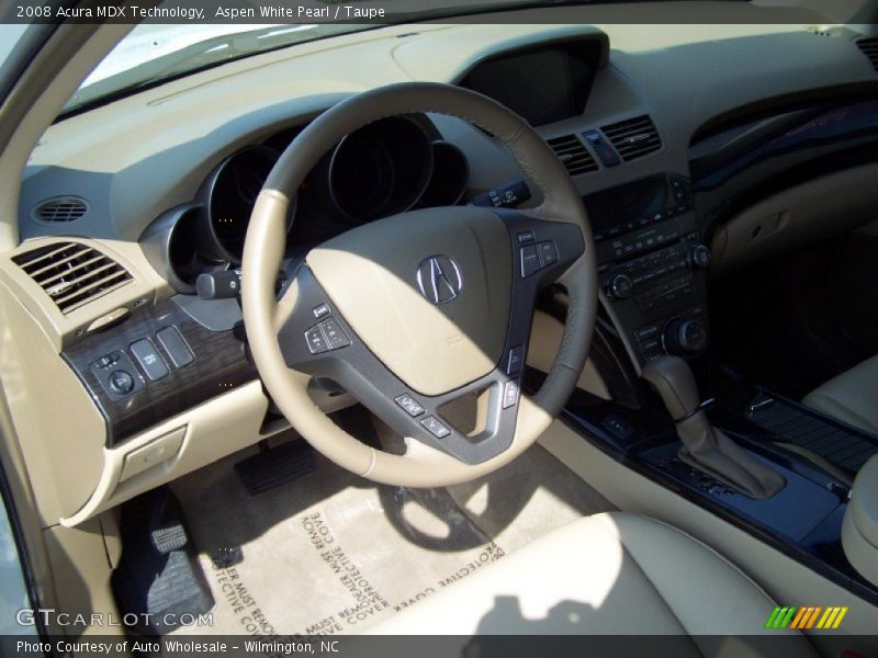 Aspen White Pearl / Taupe 2008 Acura MDX Technology
