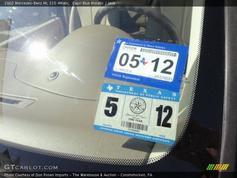Capri Blue Metallic / Java 2002 Mercedes-Benz ML 320 4Matic
