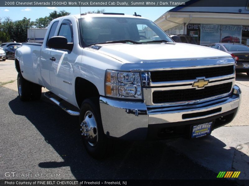 Summit White / Dark Titanium 2008 Chevrolet Silverado 3500HD Work Truck Extended Cab Dually