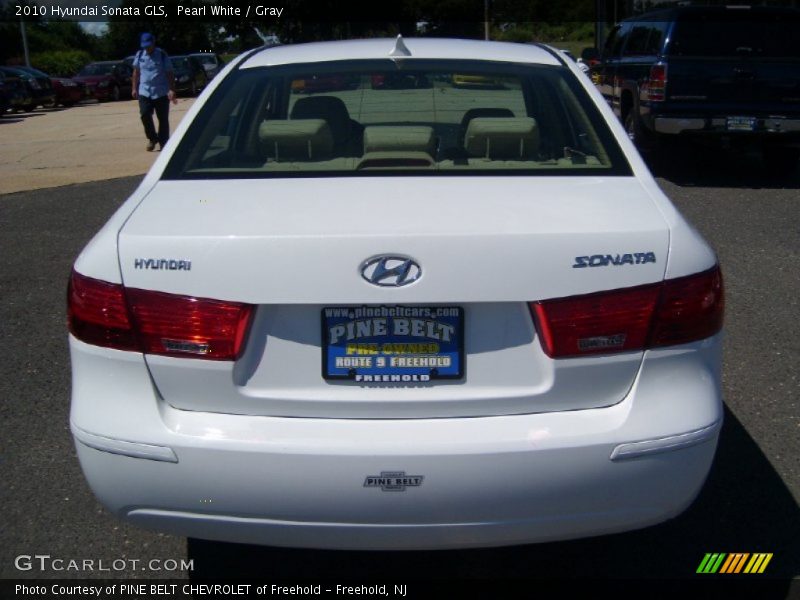 Pearl White / Gray 2010 Hyundai Sonata GLS