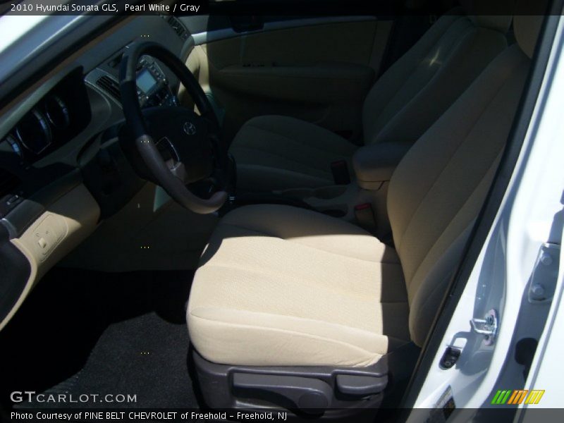 Pearl White / Gray 2010 Hyundai Sonata GLS