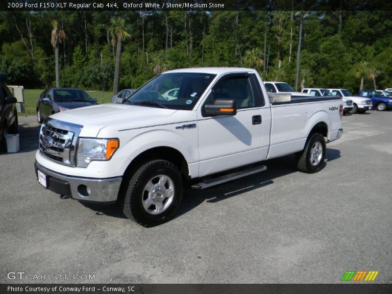 Oxford White / Stone/Medium Stone 2009 Ford F150 XLT Regular Cab 4x4