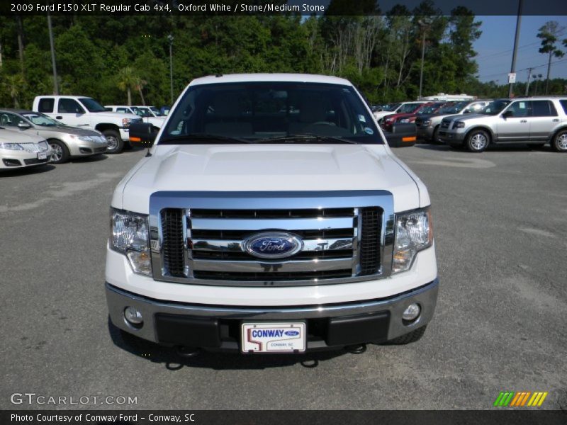 Oxford White / Stone/Medium Stone 2009 Ford F150 XLT Regular Cab 4x4