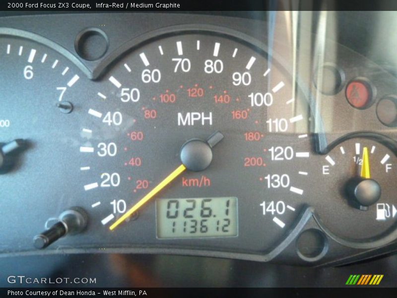 Infra-Red / Medium Graphite 2000 Ford Focus ZX3 Coupe