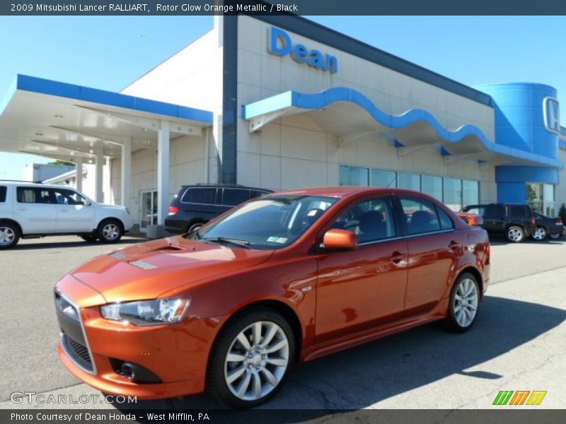 Rotor Glow Orange Metallic / Black 2009 Mitsubishi Lancer RALLIART