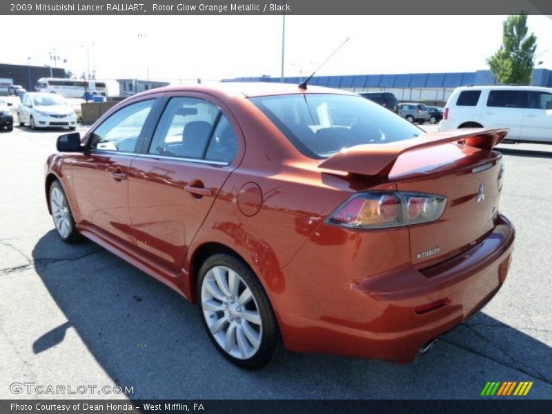 Rotor Glow Orange Metallic / Black 2009 Mitsubishi Lancer RALLIART