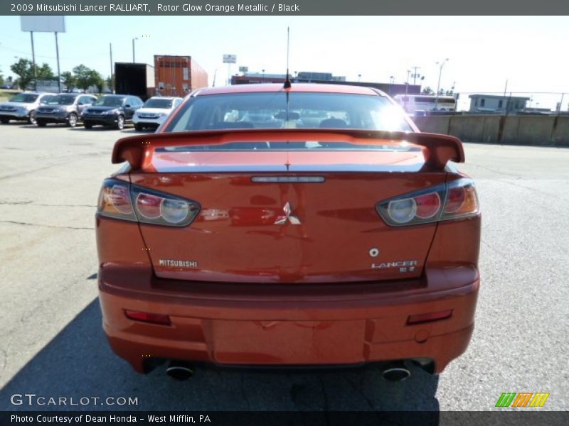 Rotor Glow Orange Metallic / Black 2009 Mitsubishi Lancer RALLIART