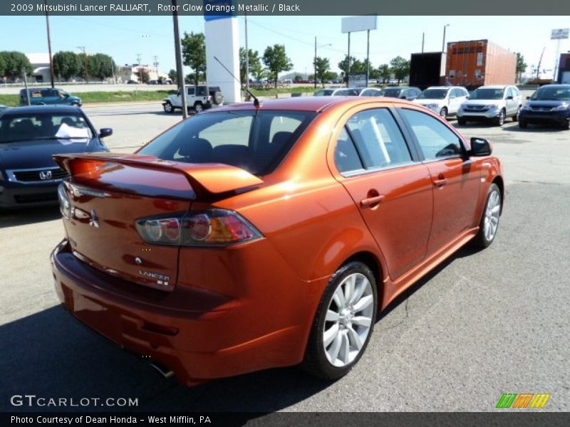 Rotor Glow Orange Metallic / Black 2009 Mitsubishi Lancer RALLIART